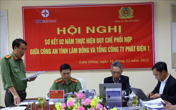 Hội nghị sơ kết 02 năm thực hiện Quy chế phối hợp giữa Tổng công ty Phát điện 1 và Công an tỉnh Lâm Đồng