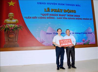 Công ty ĐHĐ hỗ trợ “Quỹ nhân đạo” huyện Hàm Thuận Bắc - tỉnh Bình Thuận