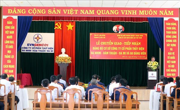 Chuyển giao Đảng bộ Công ty cổ phần thủy điện Đa Nhim - Hàm Thuận - Đa Mi về Đảng ủy Tổng công ty Phát điện 1